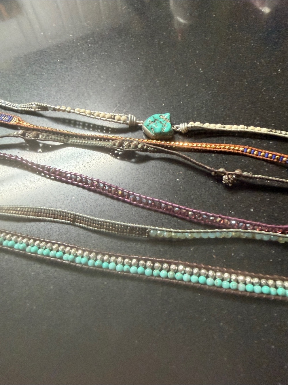 Turquoise Bead Layered Wrap Bracelet - Women Jewelry